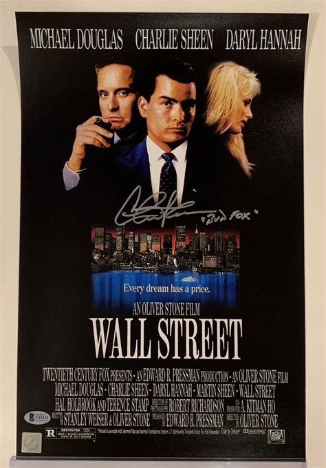 Charlie Sheen Autographed Wall Street Mini Movie Poster - The Autograph ...