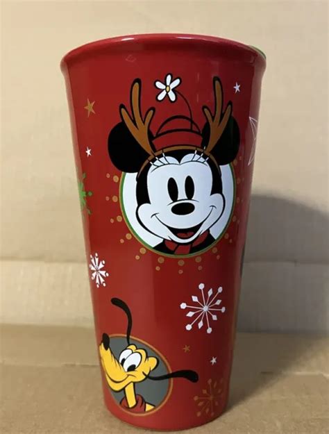 DISNEY STORES CHRISTMAS Holiday Ceramic Travel Tumbler Mickey Mouse & Characters $24.99 - PicClick