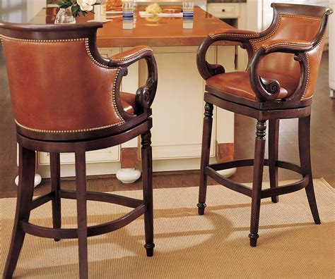 Leather swivel bar stools