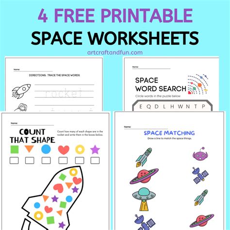 Free Printable Space Worksheets Pack For Kids