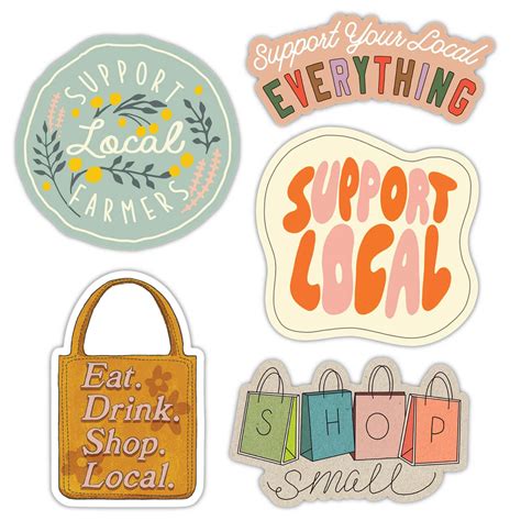 "Support Local" Stickers 5 Pack – Big Moods