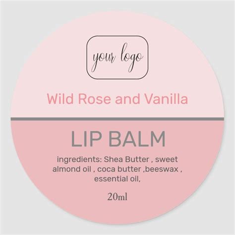 Lip Balm Add Your Own Logo Classic Round Sticker | Zazzle | The balm, Lip balm, Lip balm labels ...