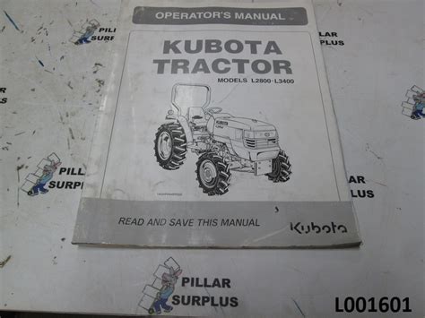 Kubota Operation Manual L2800-L3400