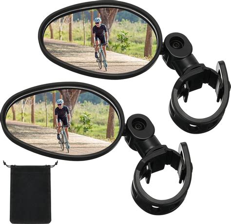 Bike Mirror 360 Degree Adjustable Safe Rotatable Handlebar Mirror ...