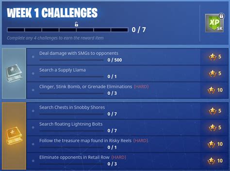 Fortnite Season 3 Week 1 Challenges Guide Cheat Sheet