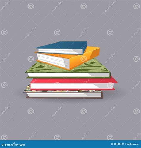 Pile of Books. Vector Illustration Stock Vector - Illustration of stack, publication: 50683427