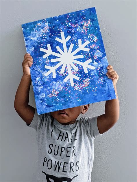 Beautiful and Super Simple Snowflake Painting for Kids - Crafting A Fun Life