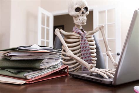 Human Skeleton Working Office Interior Computer Pictures, Images and ...