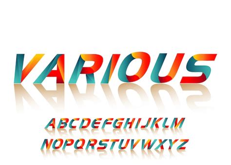 Premium Vector | Colorful alphabet font typography