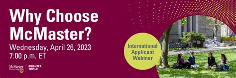 International Applicant Webinar: Why Choose McMaster? - Future Students - McMaster University