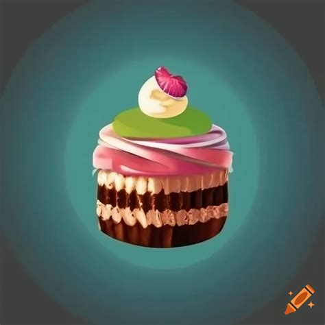 Circular logo of exquisite desserts on Craiyon