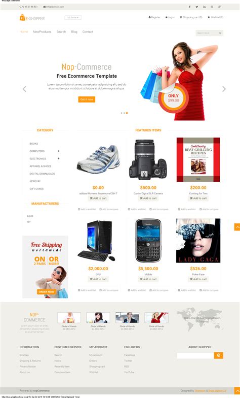 ASP.NET website for shopping, developed using opensource ecommerce. | Ecommerce template ...