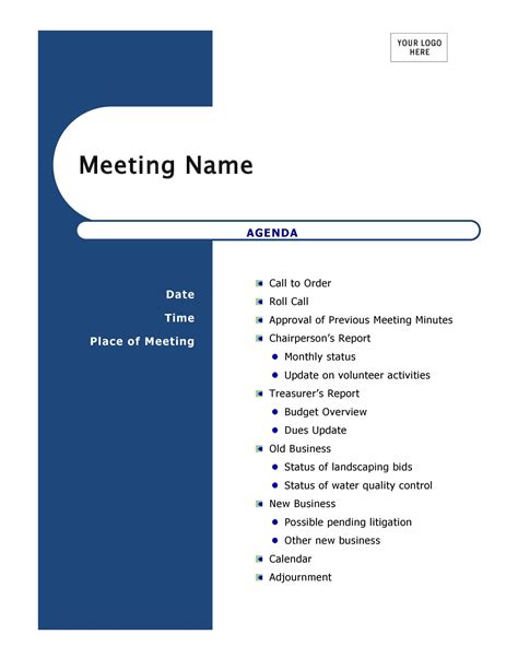 46 Effective Meeting Agenda Templates - Template Lab