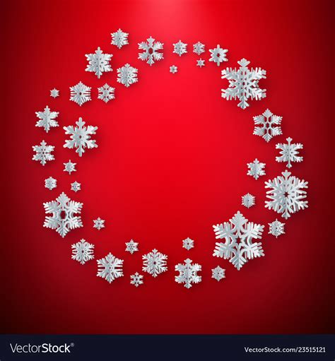 Abstract winter background with paper snowflakes Vector Image