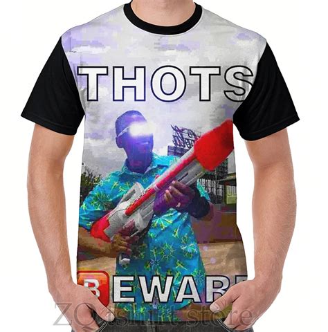 THOTS BEWARE Deep Fried Meme Graphic T Shirt men tops tee women t shirt ...