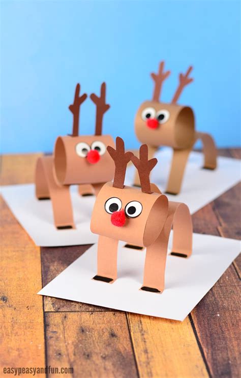 3D Construction Paper Reindeer - Christmas Craft Idea with Template ...