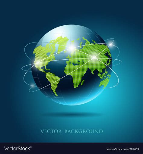 Modern globe network blue background Royalty Free Vector