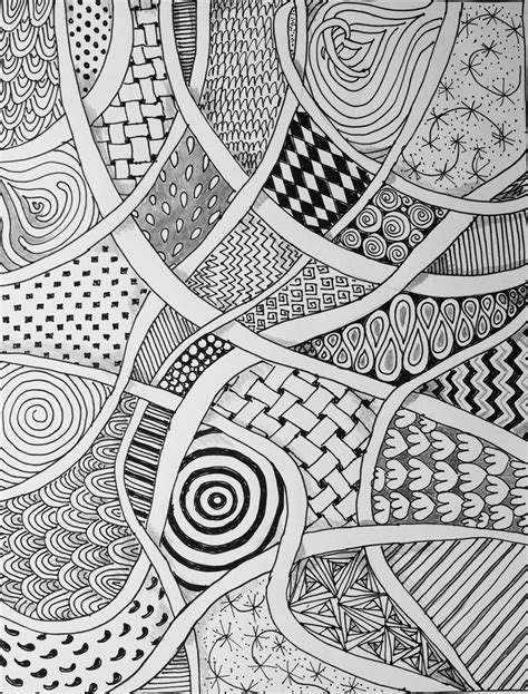 Lijnenspel met zentangle | Dessin zen, Coloriage, Dessin