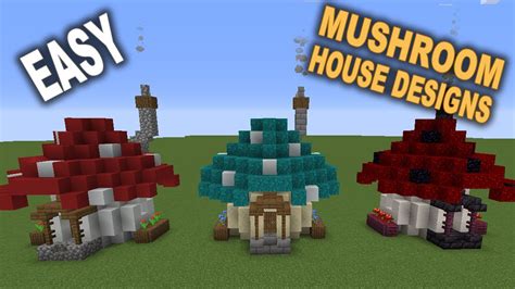 Minecraft Mushroom House Designs - How to Build a Mushroom Village - YouTube