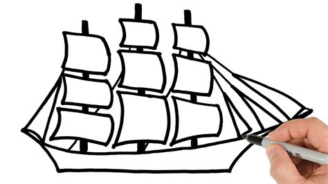 How to Draw Sailing Ship Easy - YouTube