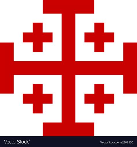 Cross of the holy sepulchre order Royalty Free Vector Image