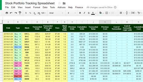 Free Excel Investment Portfolio Spreadsheet Miller Heiman Blue Sheet ...