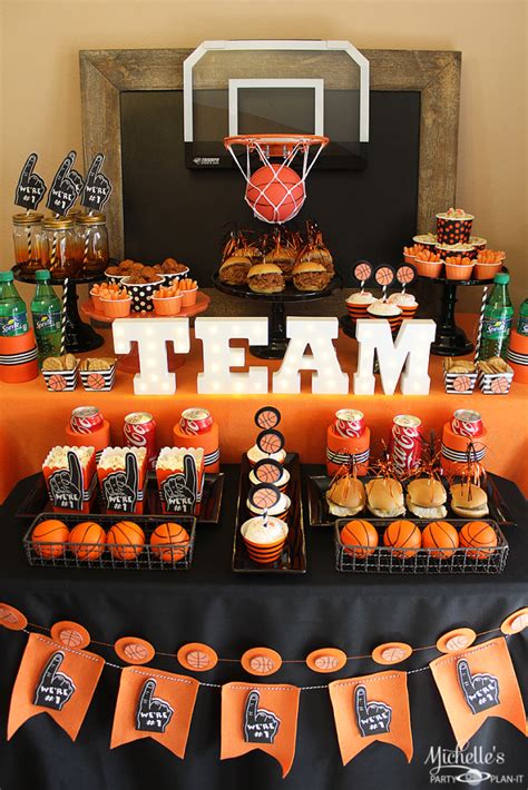 Basketball Party Idea: March Maddness Themed Food & Mini Basketball Party Favors | Basketball ...