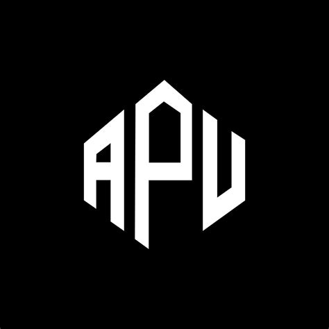 APU letter logo design with polygon shape. APU polygon and cube shape ...