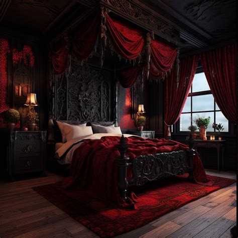 Vampire Bedroom Ideas, Vampire Room, Vampire Decor, Gothic Bed, Gothic ...