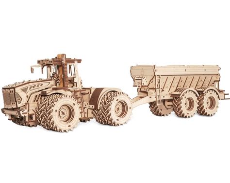 3d Wooden Model Kit Tractor With Trailer Mechanical Constructor 3d ...