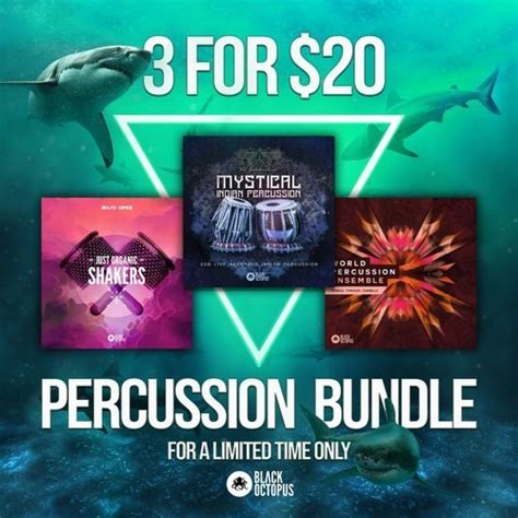 [セール] Black Octopus Soundの「Shark Attack – Percussion Bundle」が約78%オフの$20: Nice Disport