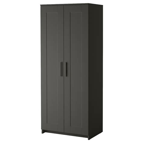 BRIMNES Wardrobe with 2 doors, gray, 30 3/4x74 3/4" - IKEA | Brimnes wardrobe, Sliding wardrobe ...