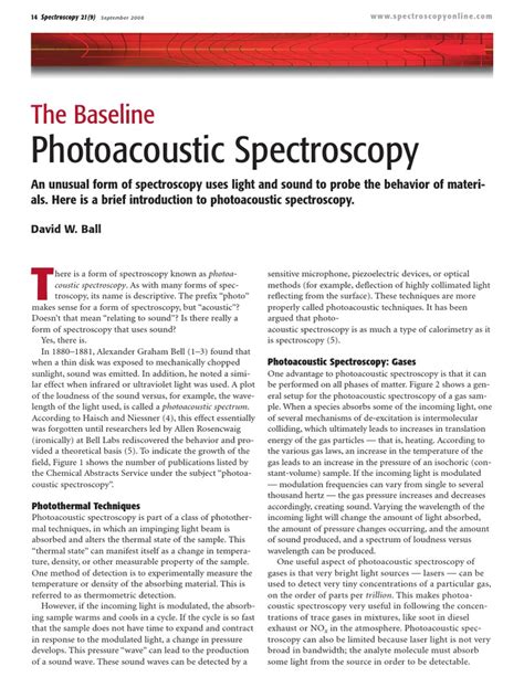 Photoacoustic Spectros | PDF | Light | Atomic