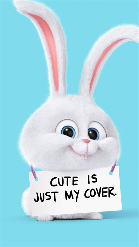 Cute Rabbit Is Just My Cover iPhone 6+ HD Wallpaper | Rabbit wallpaper, Cute cartoon wallpapers ...