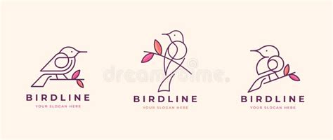 Bird Perching on a Tree Branch Logo Design Stock Vector - Illustration ...