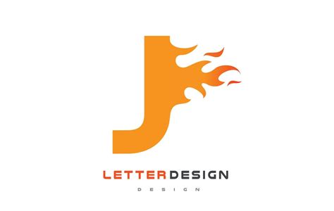 J Letter Flame Logo Design. Fire Logo Lettering Concept. 4874179 Vector Art at Vecteezy