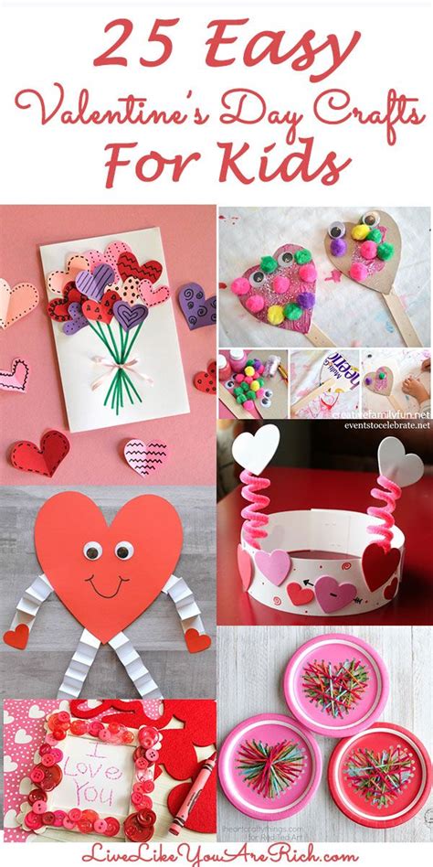 25 Easy Valentine’s Day Crafts for Kids - Live Like You Are Rich | Easy valentine crafts ...