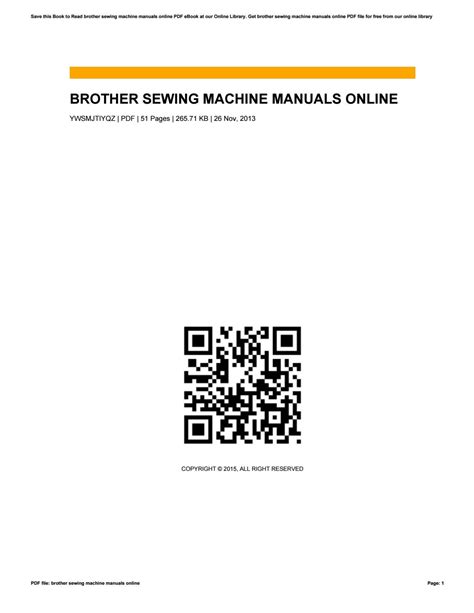 Brother sewing machine manuals online by EdwardCain4508 - Issuu