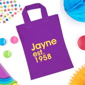 Personalised Named Gift Bag - Name and Year Printed Gift Bag