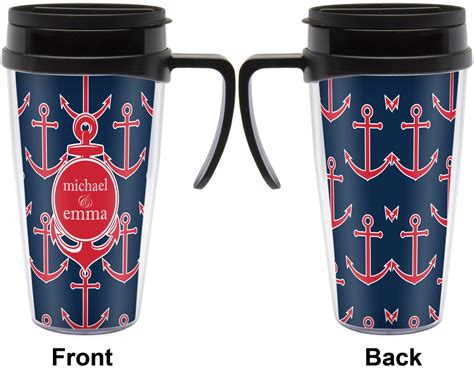 All Anchors Acrylic Travel Mug with Handle (Personalized) - YouCustomizeIt