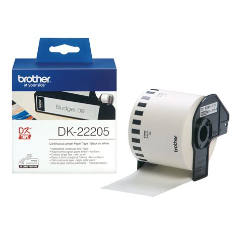 Brother DK22205 Continuous Paper Roll 62x30.48M Black on White