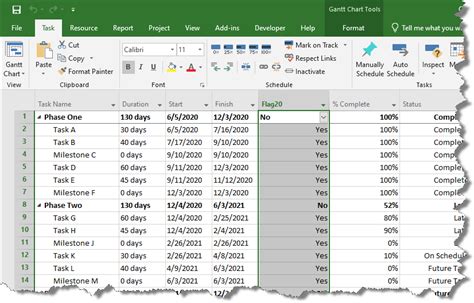 Gantt Chart with Conditional Formatting | OnePager Pro