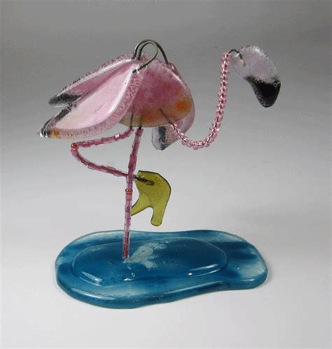 Fused Glass Flamingo - Glass With A Past