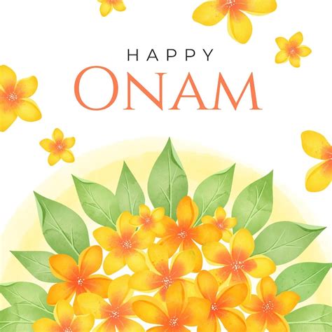 Free Vector | Watercolor onam floral decoration