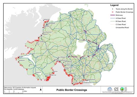 Public border crossings between Northern Ireland and the Republic of Ireland : r/MapFans