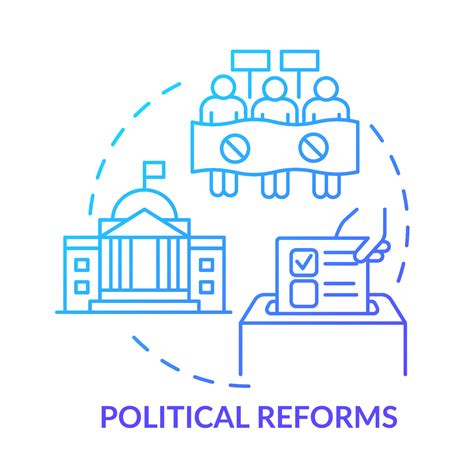 Political reforms blue gradient concept icon. Rebuilding nation ...