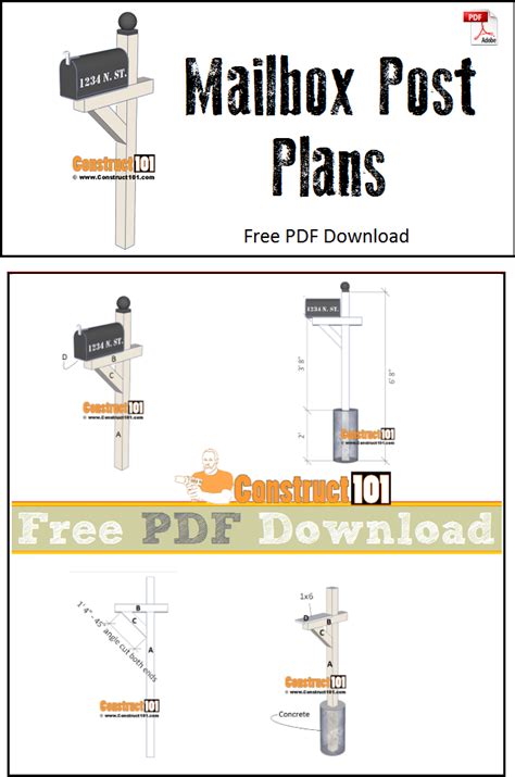 Mailbox Post Plans - PDF Download - Construct101