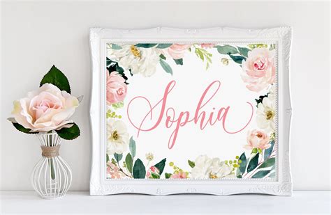 Baby Girl Name Custom Name Sophia Name Nursery Name Decor | Etsy