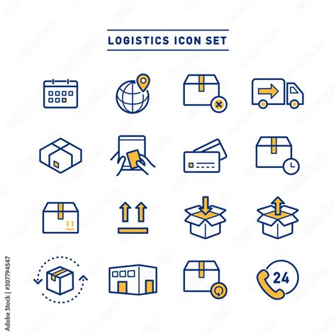 LOGISTICS ICON SET Stock Vector | Adobe Stock