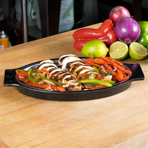 11 1/2" x 8" Oval Stainless Steel Sizzler Platter